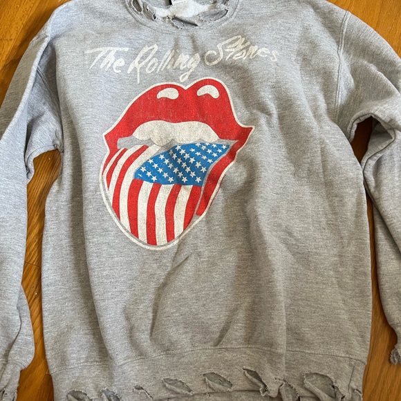the Rolling Stones | Tops | Rolling Stone Distressed Sweatshirt | Poshmark